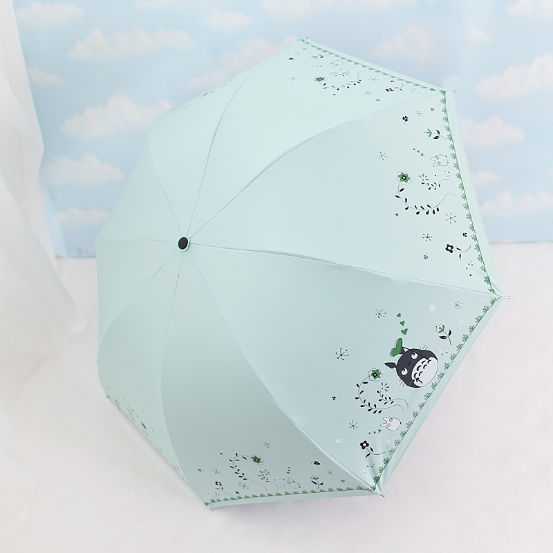 遮陽晴雨兩用雨傘女韓國小清新三折疊傘黑膠防紫外線太陽防曬學生