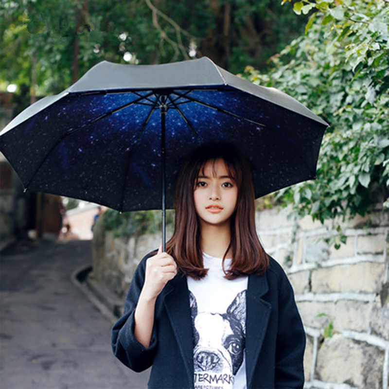 星空雨傘女小清新晴雨兩用復古傘折疊韓國創意男女遮陽個性太陽傘