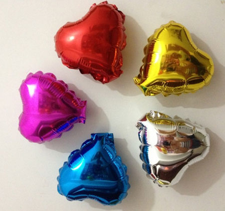 特價5英寸小號心形愛心鋁膜氣球生日派對裝飾布置球自封口鋁箔