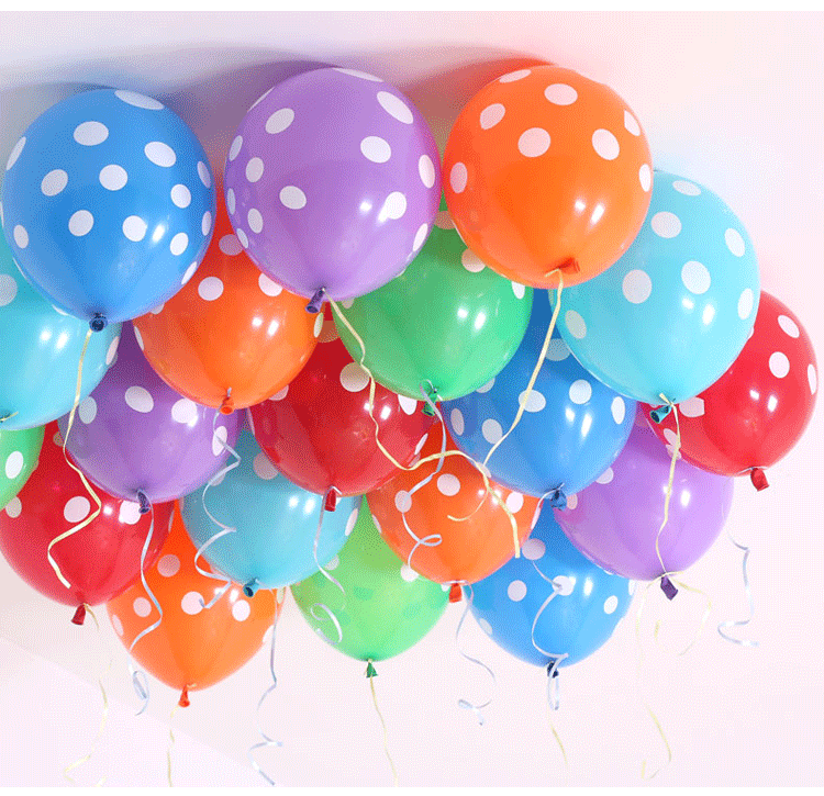 12寸圓形波點乳膠點點氣球圓點氣球婚慶裝飾生日派對兒童玩耍婚禮